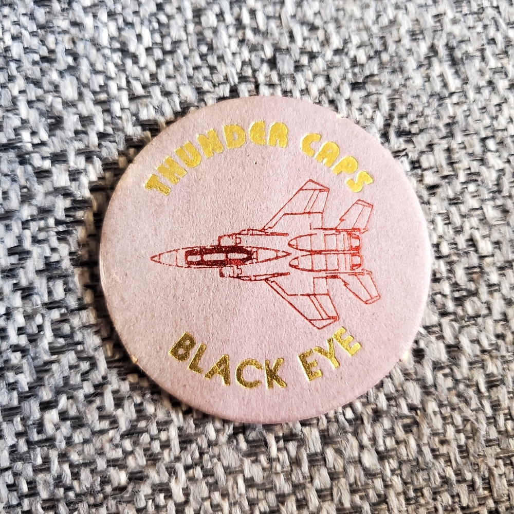 Retro Vintage Thunder Caps Black Eye Pog